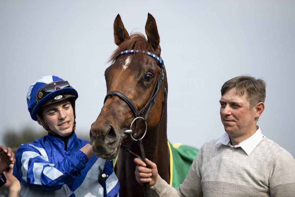 Skardu (James Doyle) and his groom Sergiy Barvinko after the Craven Stakes
Newmarket 17.4.19