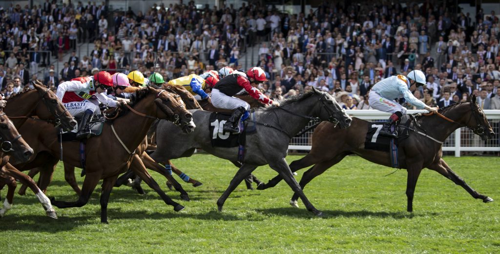 Burnt Sugar (Shane Kelly) wins the International Stakes
Ascot 28.7.18 Pic: Edward Whitaker