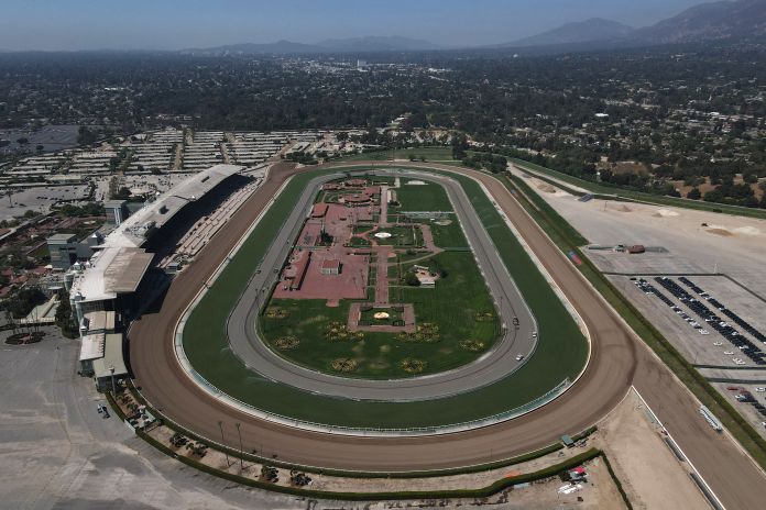 A general view of Santa Anita Park horse racetrack